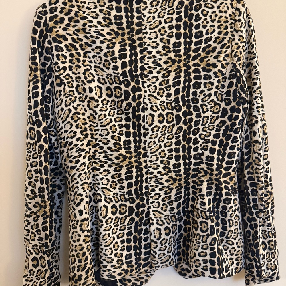 Zara Leopard Print Blazer Medium Animal Print Tailored Jacket - Picture 7 of 10